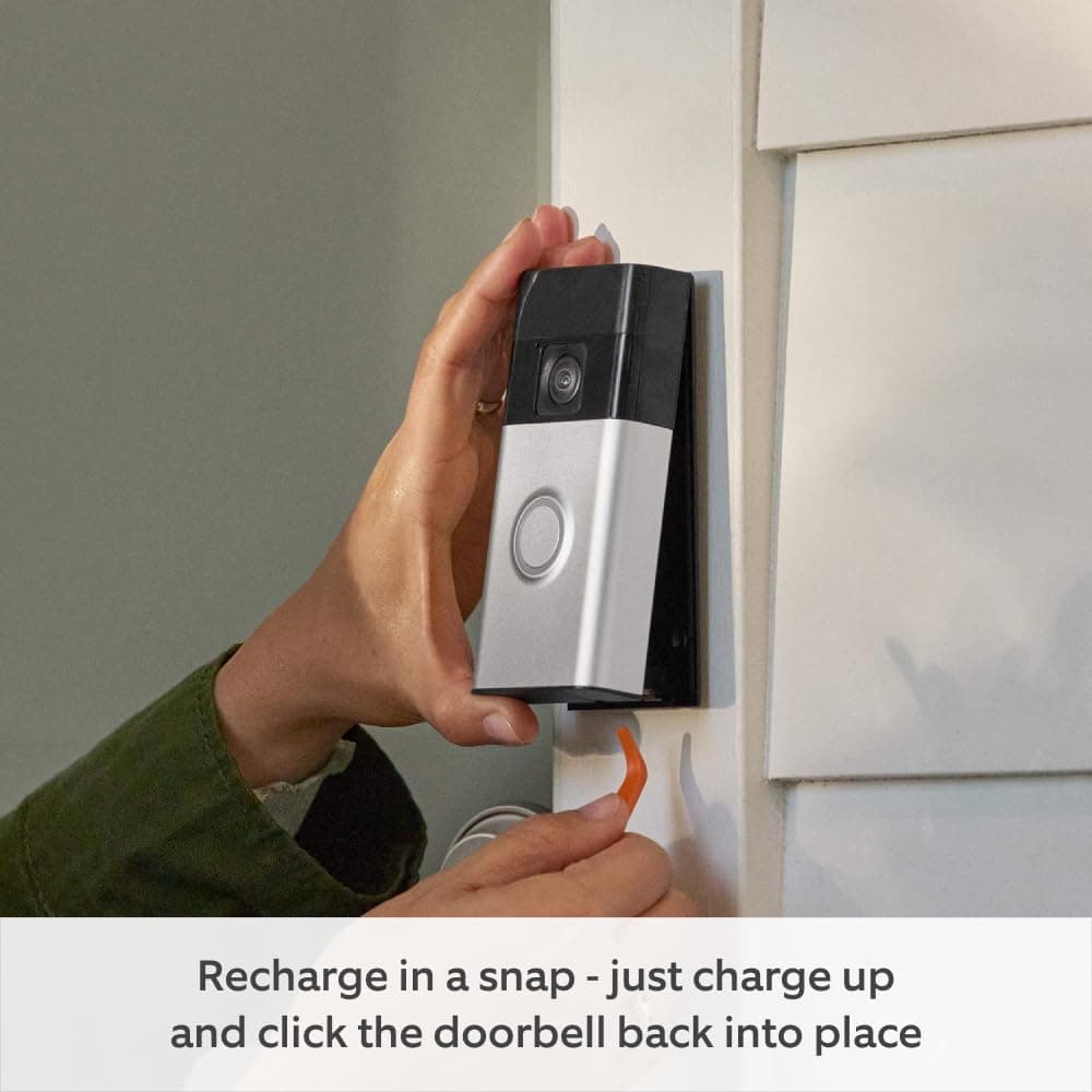 Ring Battery Video Doorbell (2024 Release) | DIY Wireless Camera with Head-To-Toe View, HD Video | Easy 5 Minute Installation | Built-in Battery | 30-Day Free Trial of Ring Home Security - Thumbnail 3