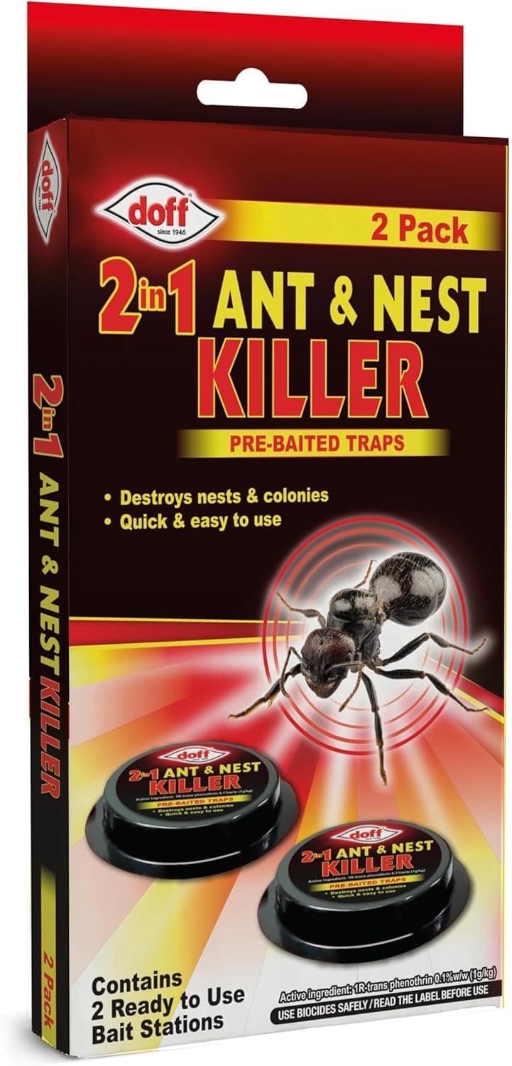 FERRIS Ant Killer Bait Station 2-Pack - Stop Ant Colonies Indoors & Outdoors - Clean, No-Mess Control - Easy to Use - Alternative to Nematodes